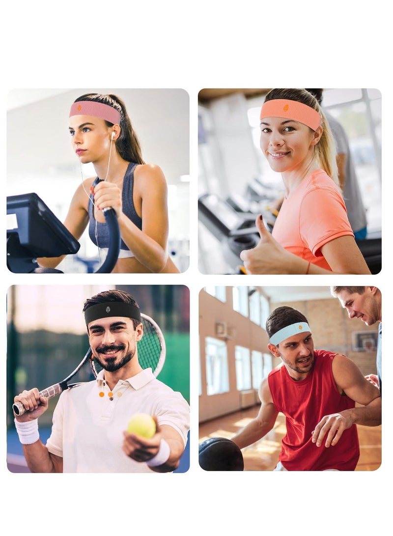 Sports Sweat Bands Headbands No Slip Workout for Men and Women Breathable Sweatband Basketball Running-Elastic Stay in Place-Multifunctional Hair Bands(2 Pack)