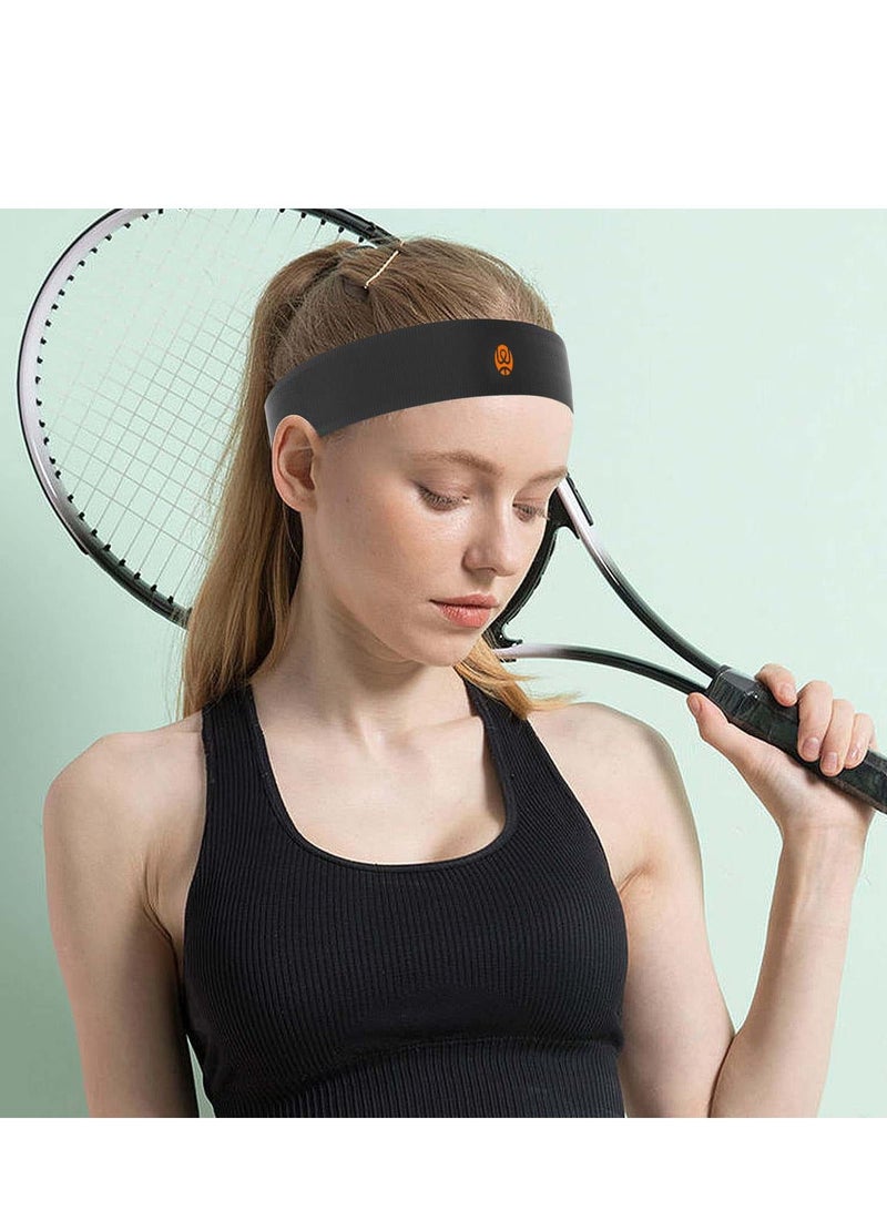 Sports Sweat Bands Headbands No Slip Workout for Men and Women Breathable Sweatband Basketball Running-Elastic Stay in Place-Multifunctional Hair Bands(2 Pack)