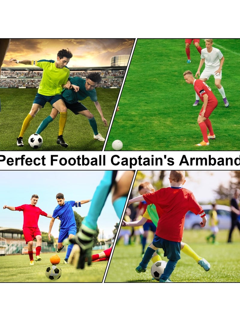 Captain Armbands for Soccer 6 Pack Football Armbands  360° Fit Adjustable High Elasticity and Comfortable Fabric Wear Firmly for Adult Youth Soccer Team Training Hockey Rugby Netball