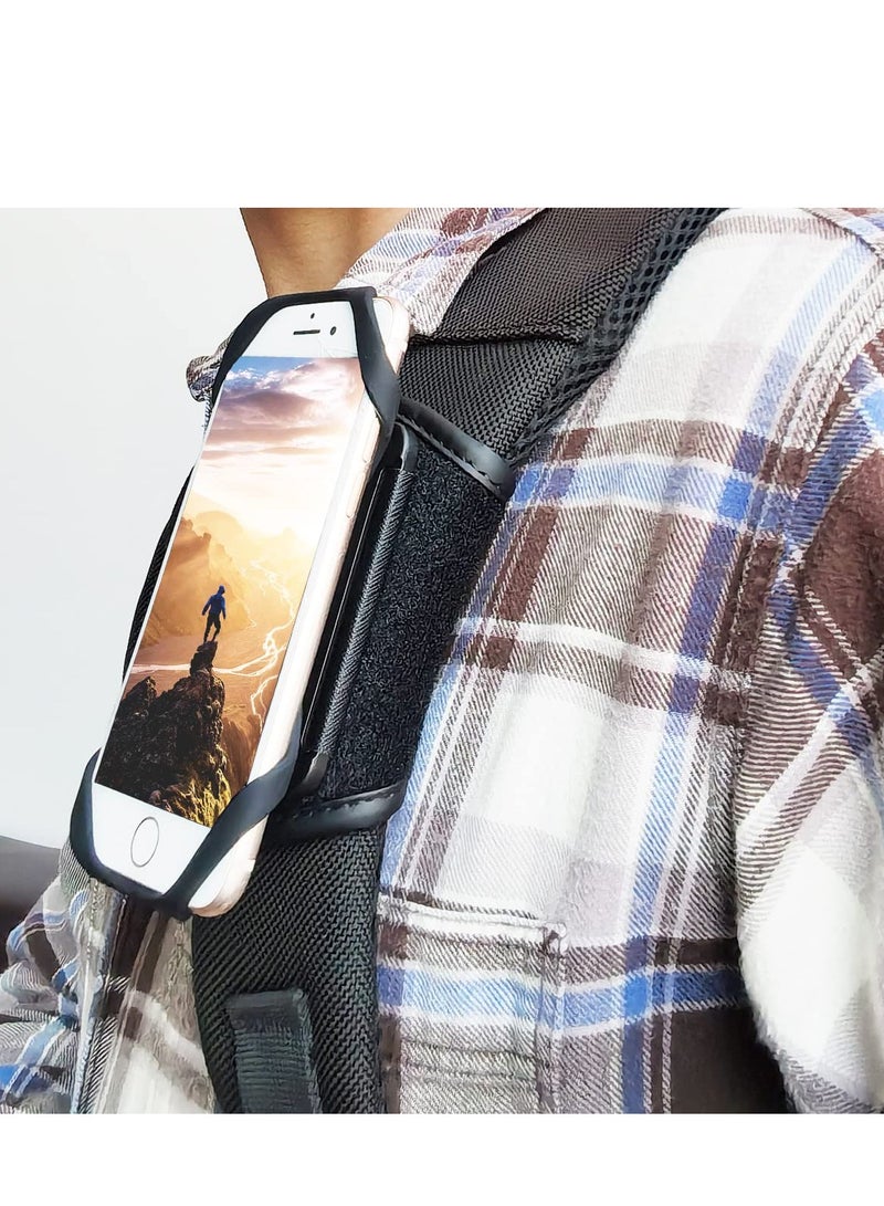 Outdoor backpack strap clip for phone, Detachable Convenient mobile Smartphone Holder for Shoulder Strap for Hiking, Alpinism, Climbing, Traveling