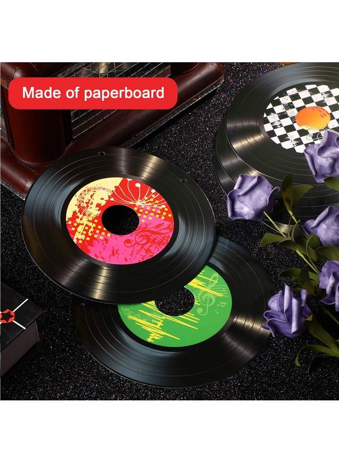 3 Packs 1950 Rock And Roll Music Party Decorations Record Cutout Banner Record Wall Decor Signs For 50 Theme Rock Party Supplies Music Party Favors