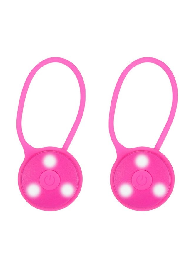 Led Running Light 2 Pack Silicone Rope Bike Safety Light Running Lights For Runners Cycling Dog Walking Pink