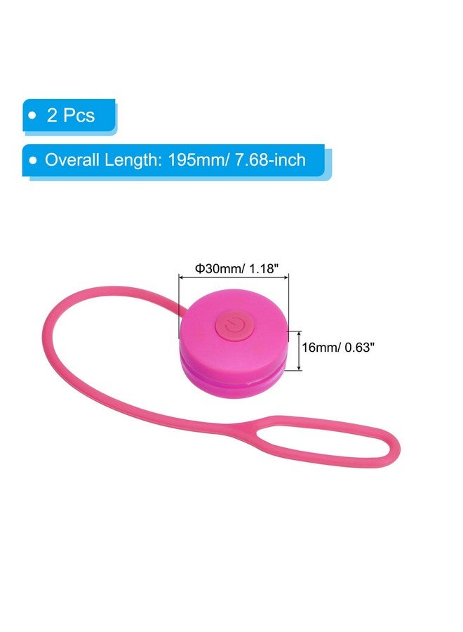Led Running Light 2 Pack Silicone Rope Bike Safety Light Running Lights For Runners Cycling Dog Walking Pink