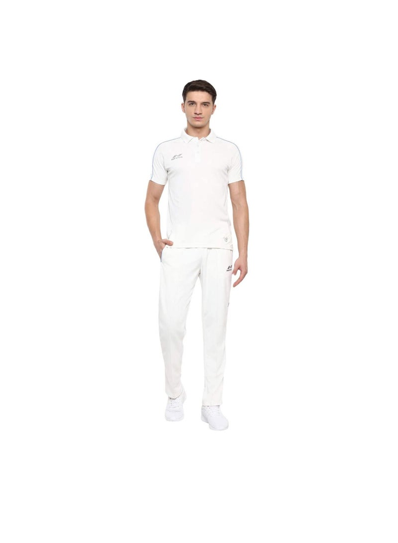 Eden Cricket Pant (White, Size: XXL) |  Cricket Trouser | Cricket Lower | Ankle Length | Micro Polyster Diagonal Knit