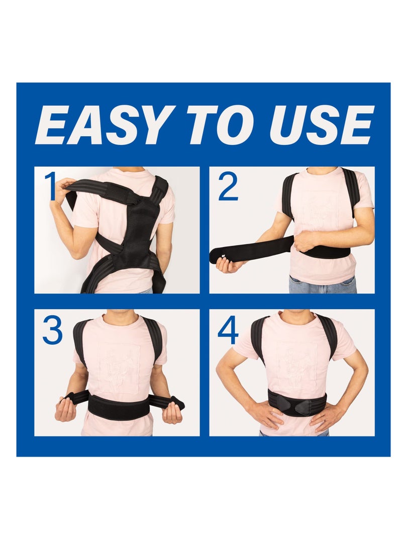 Posture Corrector, for Women and Men Back Straightener Posture Corrector Adjustable Size Back Brace for Posture Providing Pain Relief from Neck Shoulder and Upper Back (Large)