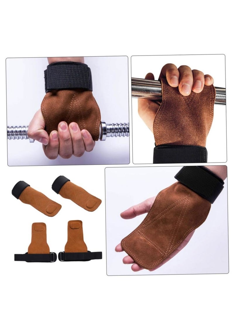 Sports Weight Lifting Hand Grips Workout Pads with with Built in Adjustable Wrist Support Wraps for Power Lifting Pull Up Fitness Gym - Fitness Gloves Alternative