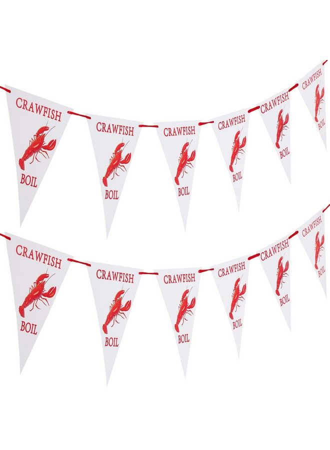 13.1 Ft Crawfish Pennant Banner Mardi Gras Hanging Banner Decorations For Crawfish Party Supplies (3 Pack)