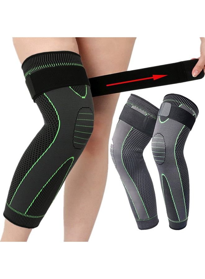 Adjustable Leg Guards Wraps, Knee Braces Sleeves Leg Compression Sleeves for Working Out and Injury Prevention, Protection Shin Guards for Basketball Football Running Trainning