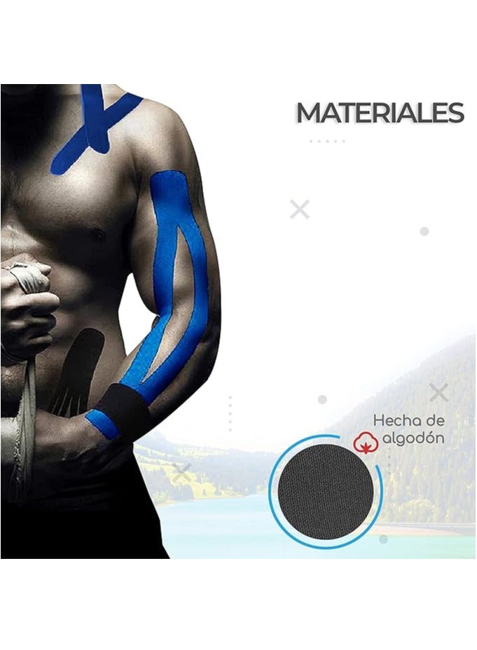 Canotagio Kinesiology Tape for Physical Therapy 5cm Kt Tape Uncut. Athletic Tape for Muscles. Water Resistant Kinetic Tape for Knee Shoulders & Elbows. Kinesio Tape. Cinta Kinesiologica Black
