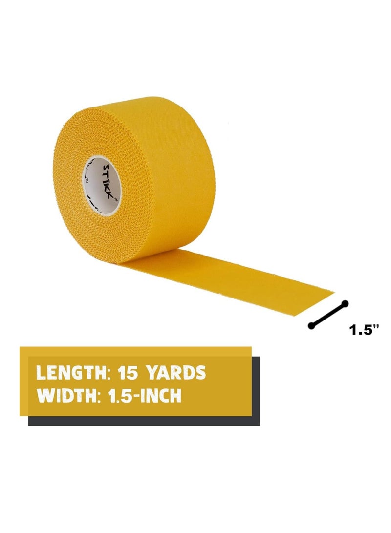 Athletic Tape - 3pk Yellow Athletic Tape - 1.5 inch x 15 Yards - Athletic Tape for Stabilizing & Supporting Muscles and Joints - Athletic Training Supplies to Safeguard Against Sports Injuries