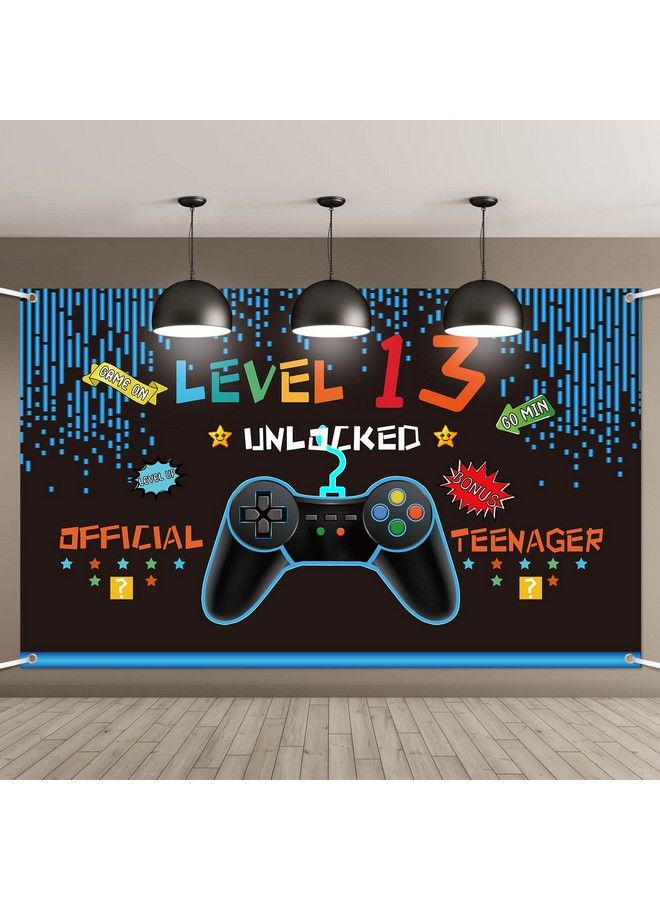 Video Game Birthday Decorations 8 9 10 11 12 13 14Th Birthday Decorations For Boys Gaming Theme Photo Props Backdrop Banner Teenager Birthday Decoration (Level 13)