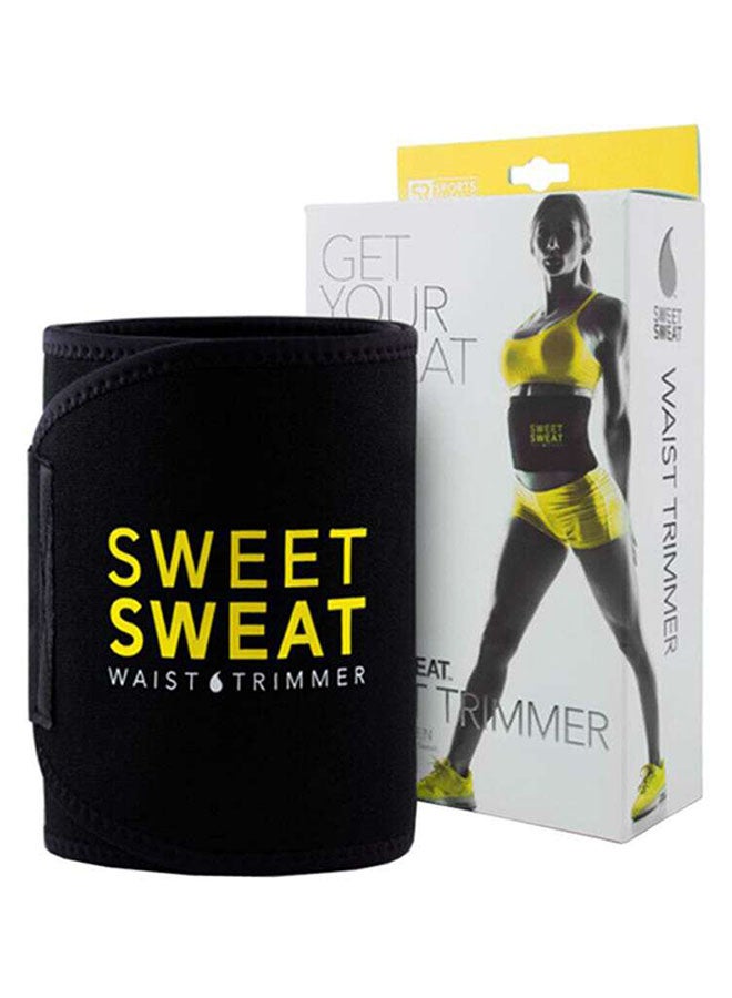 Sweet Sweat Waist Trimmer With Workout Enhancer Stick Black/Yellow Medium