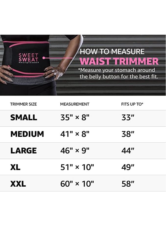 Sweet Sweat Waist Trimmer Black & Pink Logo -Small