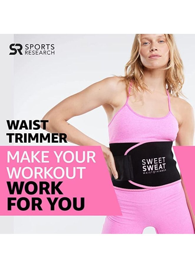 Sweet Sweat Waist Trimmer Black & Pink Logo -Small