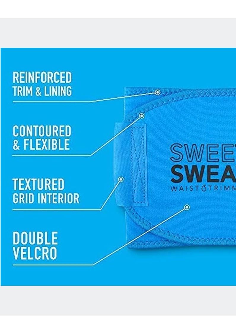 Sweet Sweat Waist Trimmer Belt Neon Blue Medium