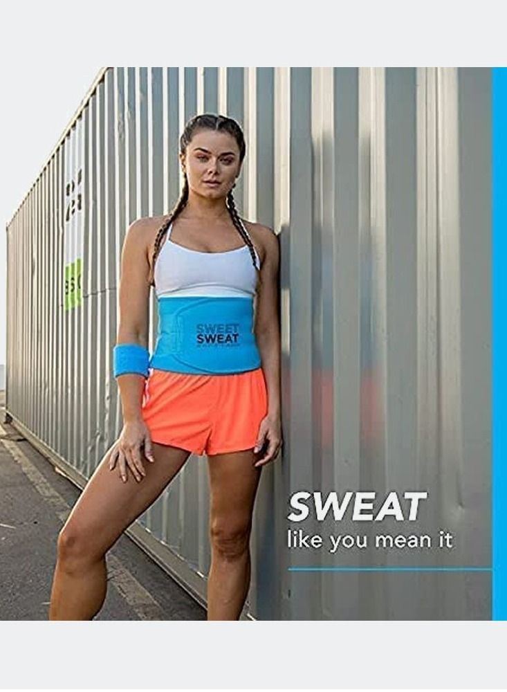 Sweet Sweat Waist Trimmer Belt Neon Blue Medium