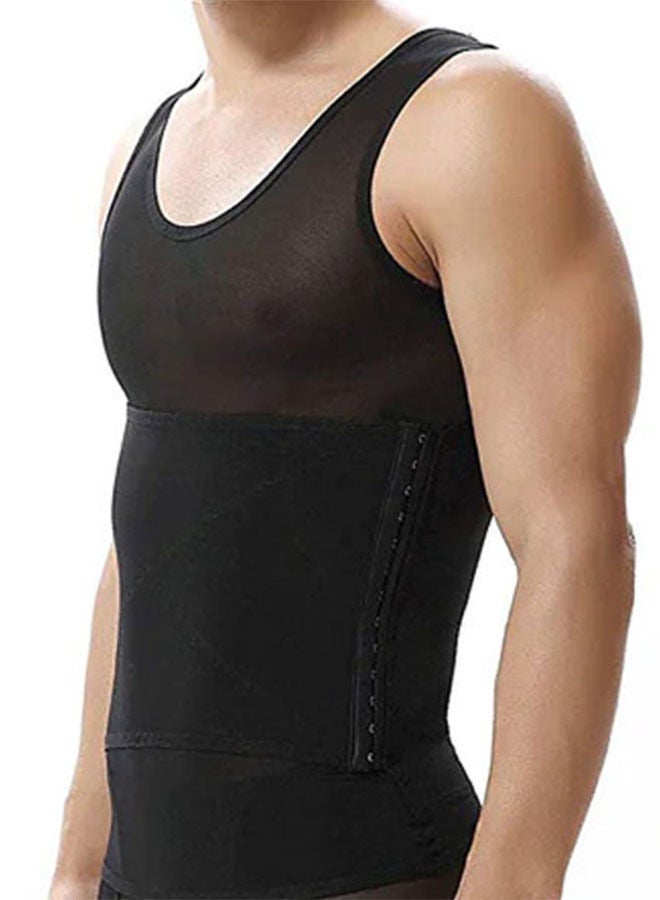 Slimming Body Shaper Vest With Belt Tummy Control Tank Top Compression Waist Slimming Shirts Sleeveless Undershirt Shapewear For Men