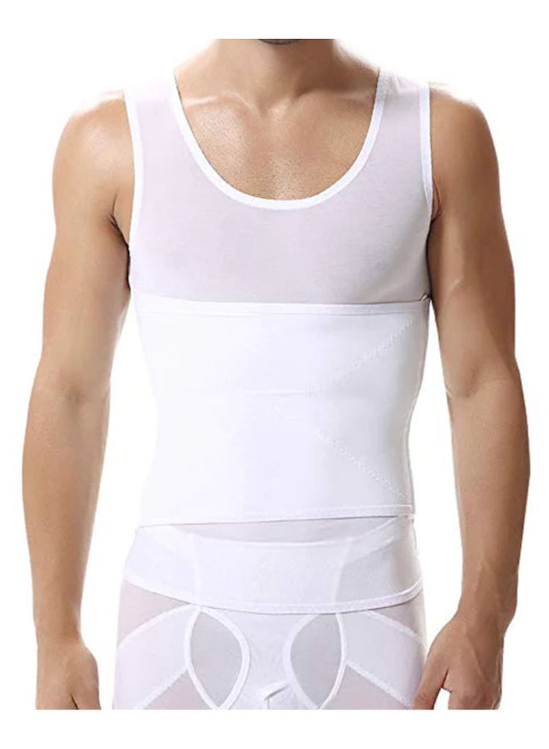 Slimming Body Shaper Vest With Belt Tummy Control Tank Top Compression Waist Slimming Shirts Sleeveless Undershirt Shapewear For Men