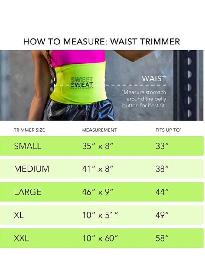 Sweet Sweat Waist Trimmer Belt Neon Green Medium