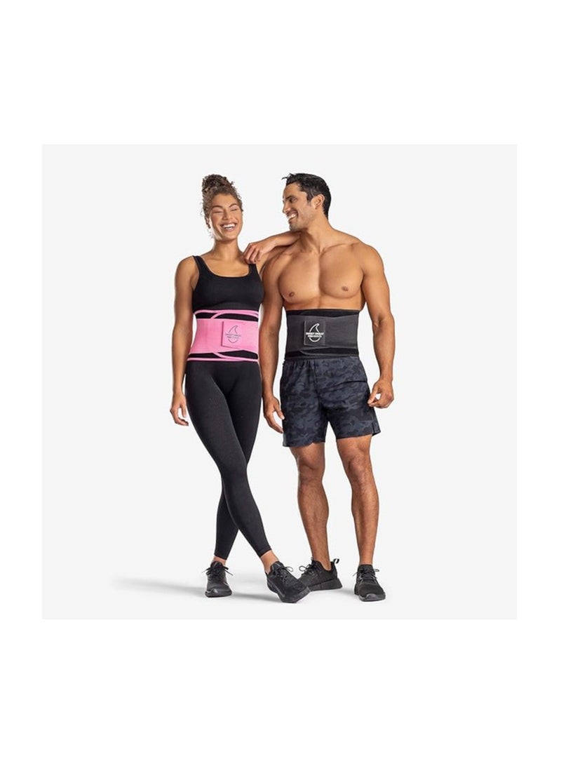 Sweet Sweat Waist Trimmer 'Pro Series' Belt with Adjustable Velcro Straps for Men & Women Black/Pink