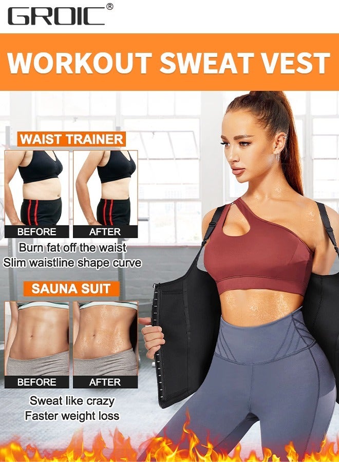 Waist Trainer for Women Triple Belt Body Shaper Waist Trainer Corset with zipper and 3 Rows Closure, Sauna Workout Trimmer Belts Underbust Corset Tummy Control Hourglass Slimming Belly Body Shaper