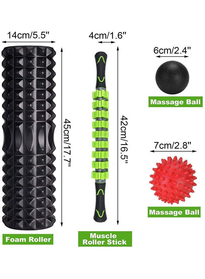 Sky-Touch 5 In 1 Fitness Foam Roller Set With Muscle Stick And Massage Balls