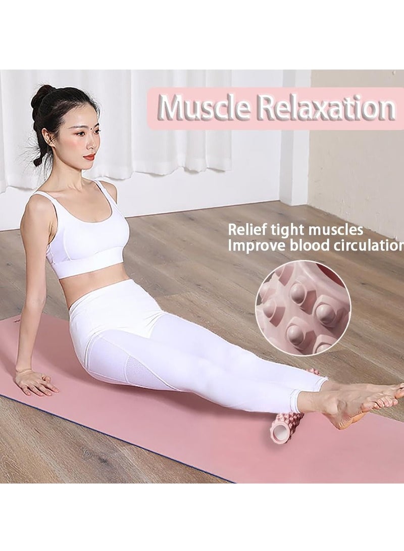 Foam Roller Deep Tissue Massage Roller(Back Body Legs) High Density EVA Floating Point for Back Pain Relief Fitness Muscle Recovery Yoga, Relax 11.8''/Pink