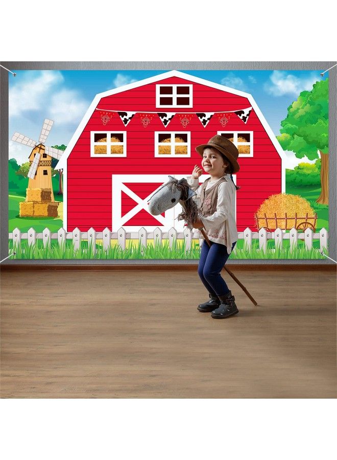 Farm Barn Door Backdrop Farm Birthday Party Supplies Red Barn Door Backdrop Banner Farm Photography Props Photo Booth For Themed Birthday Baby Shower Party Supplies 72.8 X 43.3 Inch