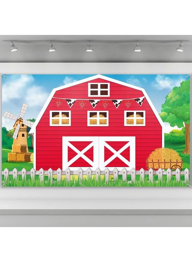 Farm Barn Door Backdrop Farm Birthday Party Supplies Red Barn Door Backdrop Banner Farm Photography Props Photo Booth For Themed Birthday Baby Shower Party Supplies 72.8 X 43.3 Inch