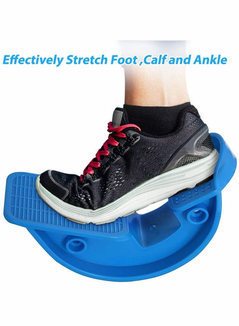 Foot Rocker Calf Stretcher for Achilles Tendinitis Heel Feet Shin Splint Plantar Fasciitis Pain Relief Stretches Strained Leg Muscle Ankle Wedge Stretch Improves Flexibility Blue