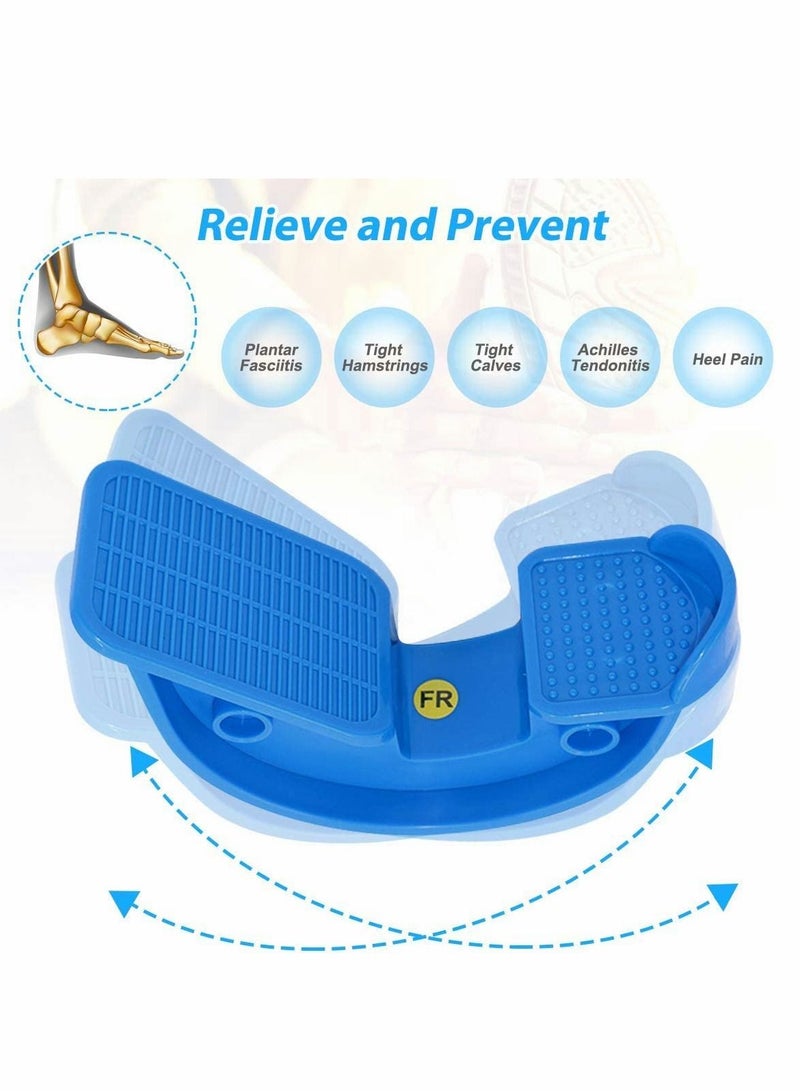 Foot Rocker Calf Stretcher for Achilles Tendinitis Heel Feet Shin Splint Plantar Fasciitis Pain Relief Stretches Strained Leg Muscle Ankle Wedge Stretch Improves Flexibility Blue