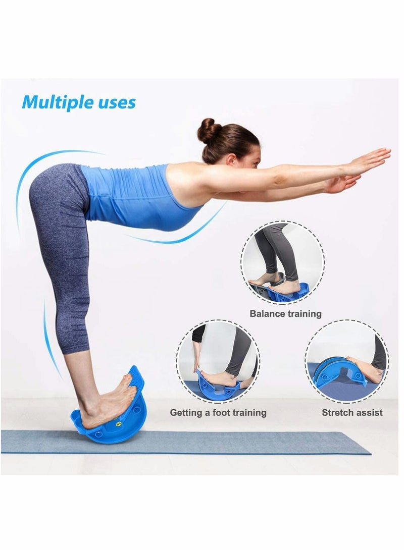 Foot Rocker Calf Stretcher for Achilles Tendinitis Heel Feet Shin Splint Plantar Fasciitis Pain Relief Stretches Strained Leg Muscle Ankle Wedge Stretch Improves Flexibility Blue
