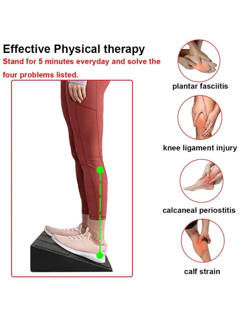 Squat Wedge Block Adjustable Non-Slip Squat Ramp Slant Board Calf Stretcher, Heavy Duty 3pcs Foam Foot Ankle Knee Stretcher Leg Extender, Incline Board Platform for Heel Elevated Squat and Calf Raise