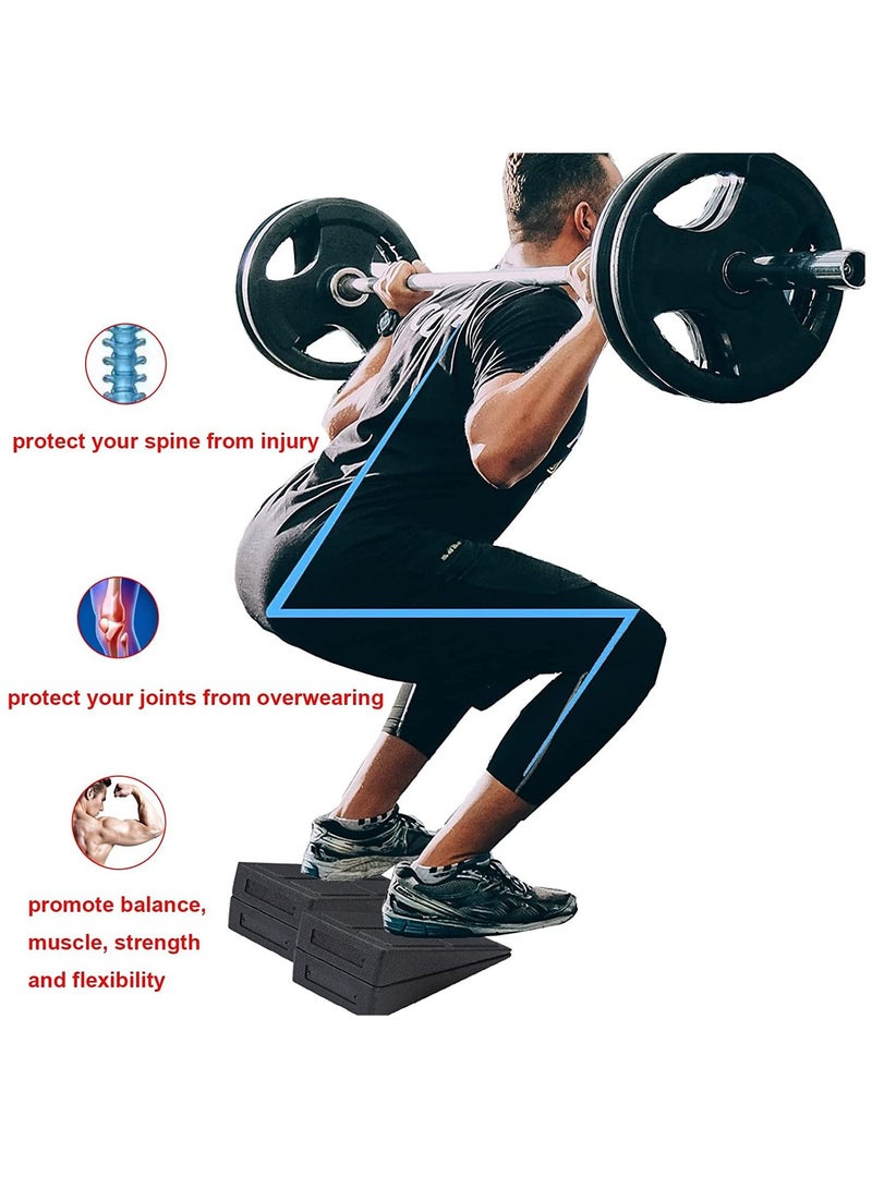 Squat Wedge Block Adjustable Non-Slip Squat Ramp Slant Board Calf Stretcher, Heavy Duty 3pcs Foam Foot Ankle Knee Stretcher Leg Extender, Incline Board Platform for Heel Elevated Squat and Calf Raise