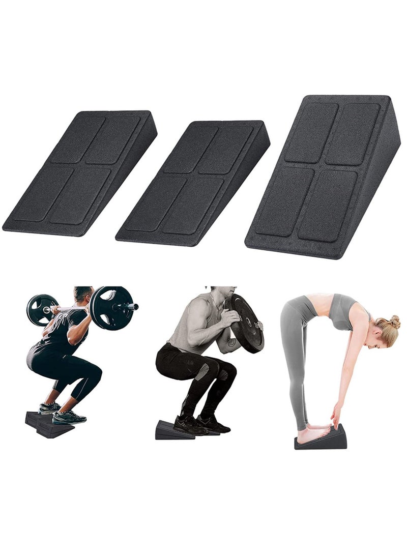 Squat Wedge Block Adjustable Non-Slip Squat Ramp Slant Board Calf Stretcher, Heavy Duty 3pcs Foam Foot Ankle Knee Stretcher Leg Extender, Incline Board Platform for Heel Elevated Squat and Calf Raise