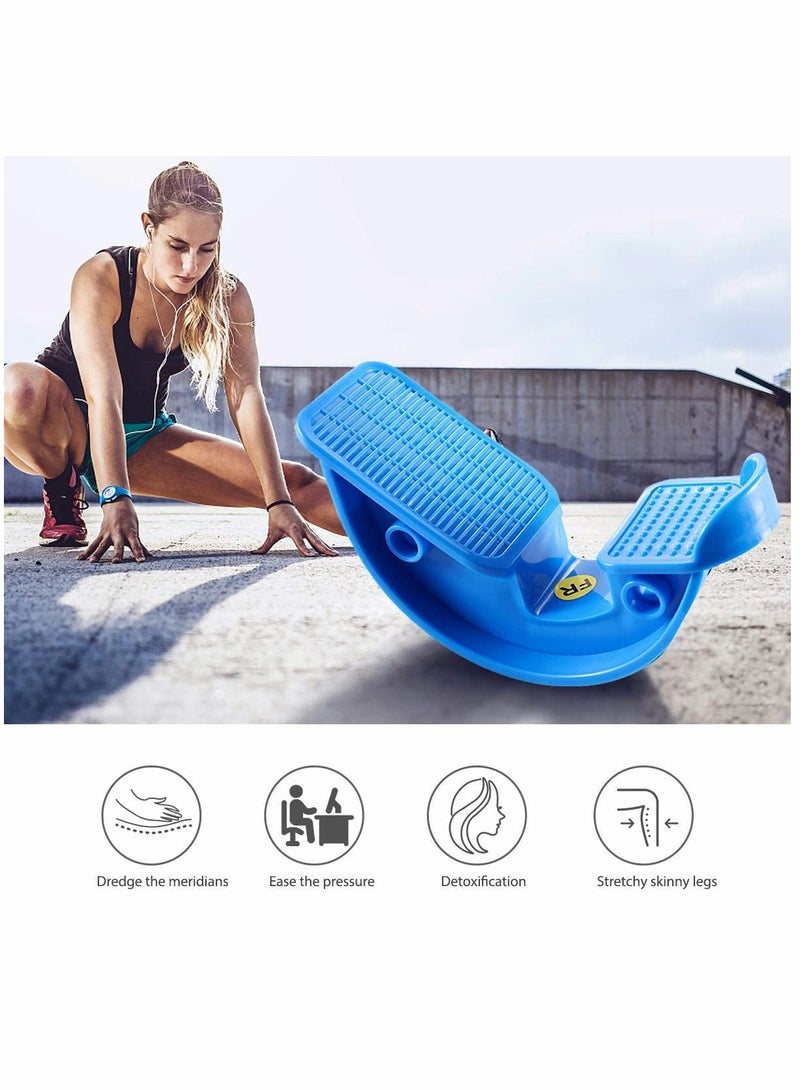 Foot Rocker Calf Stretcher for Achilles Tendinitis Heel Feet Shin Splint Plantar Fasciitis Pain Relief Stretches Strained Leg Muscle Ankle Wedge Stretch Improves Flexibility Blue