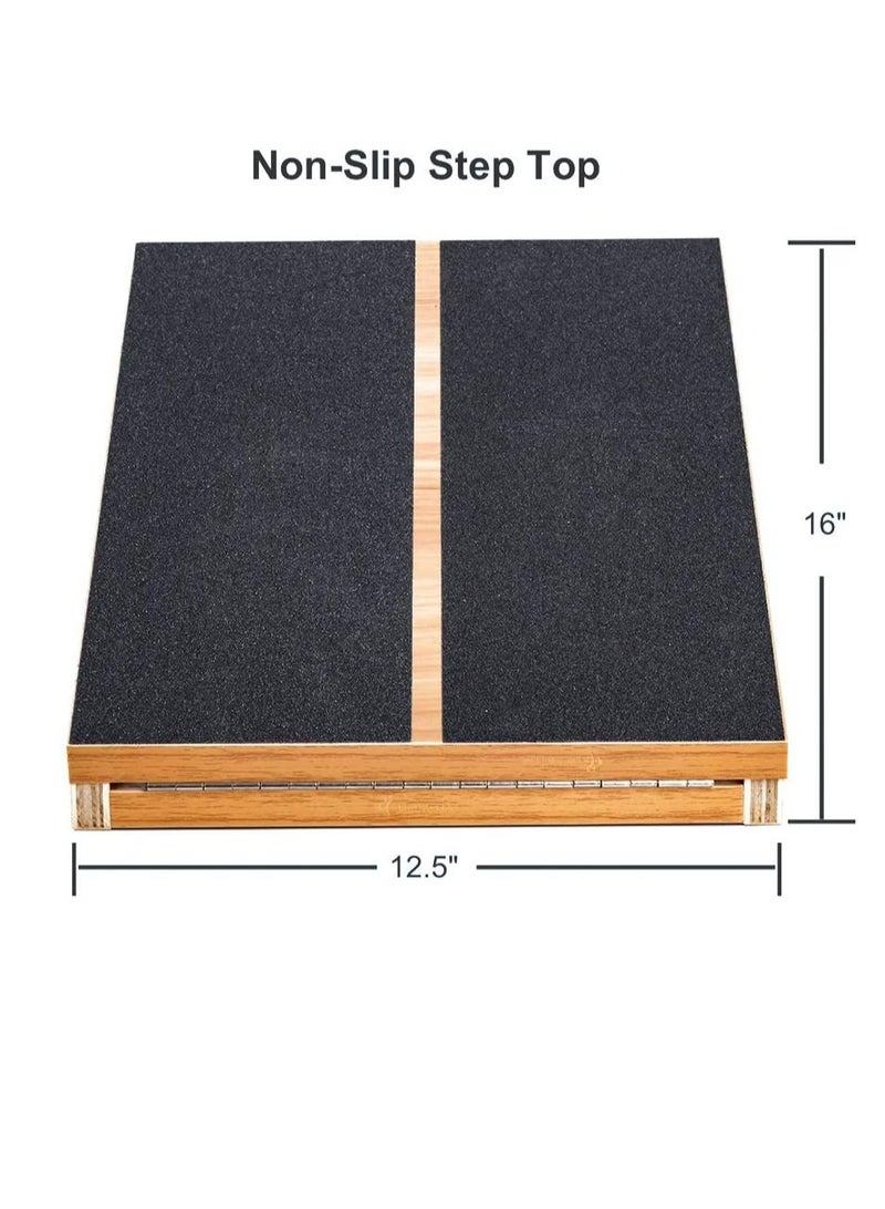 Professional Wooden Incline Board Adjustable Incline Board And Calf Stretcher Stretch Board - Non-Slip Stretch Board For Home Office Extra Side Handles For Easy Portability