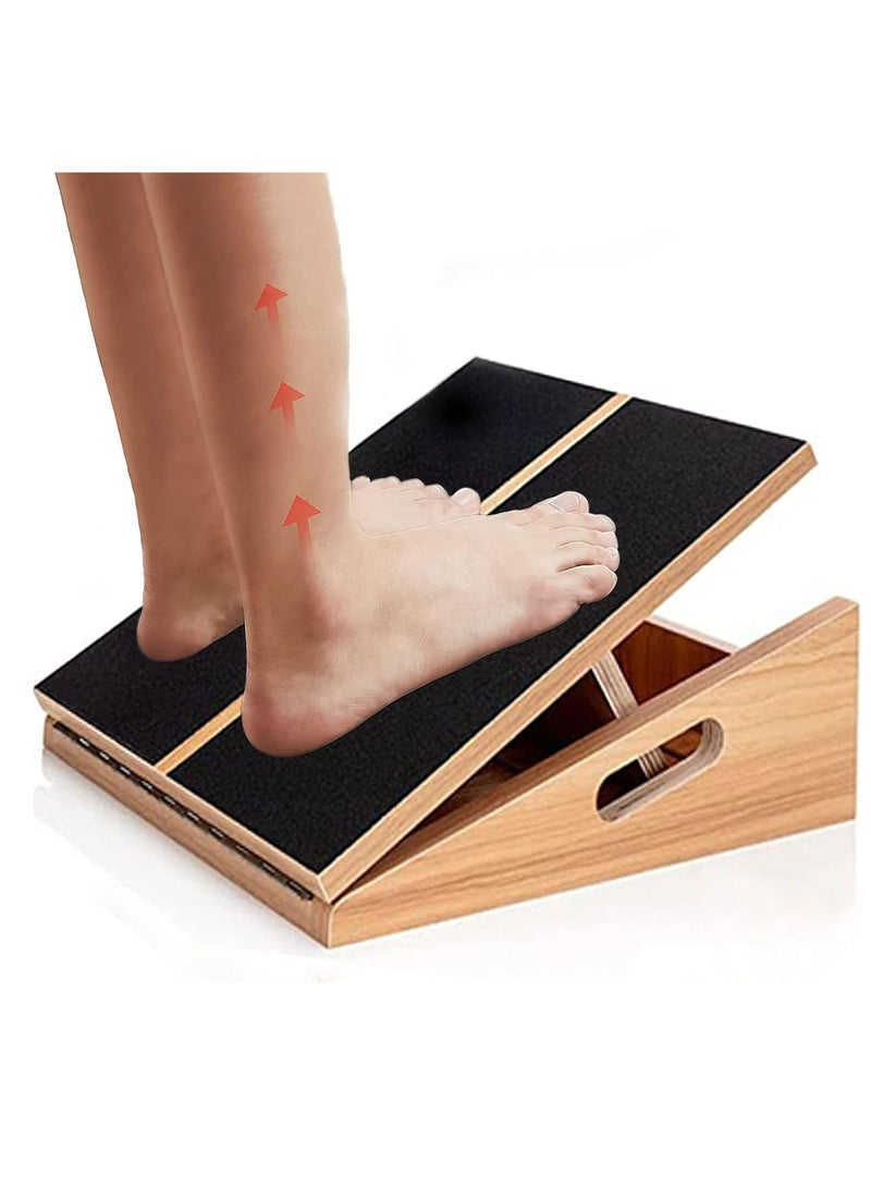 Professional Wooden Incline Board Adjustable Incline Board And Calf Stretcher Stretch Board - Non-Slip Stretch Board For Home Office Extra Side Handles For Easy Portability