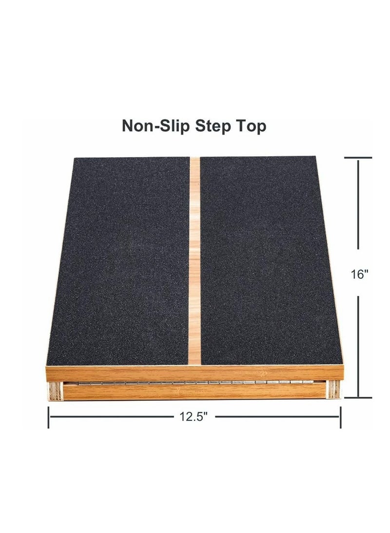 COOLBABY Professional Wooden Incline Board Adjustable Incline Board And Calf Stretcher Stretch Board - Non-Slip Stretch Board For Home Office Extra Side Handles For Easy Portability
