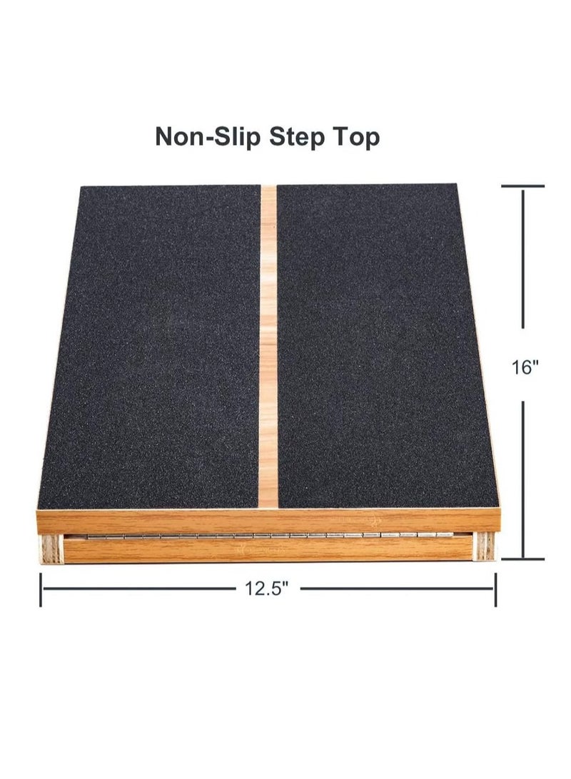 Professional Wooden Incline Board Adjustable Incline Board And Calf Stretcher Stretch Board - Non-Slip Stretch Board For Home Office Extra Side Handles For Easy Portability