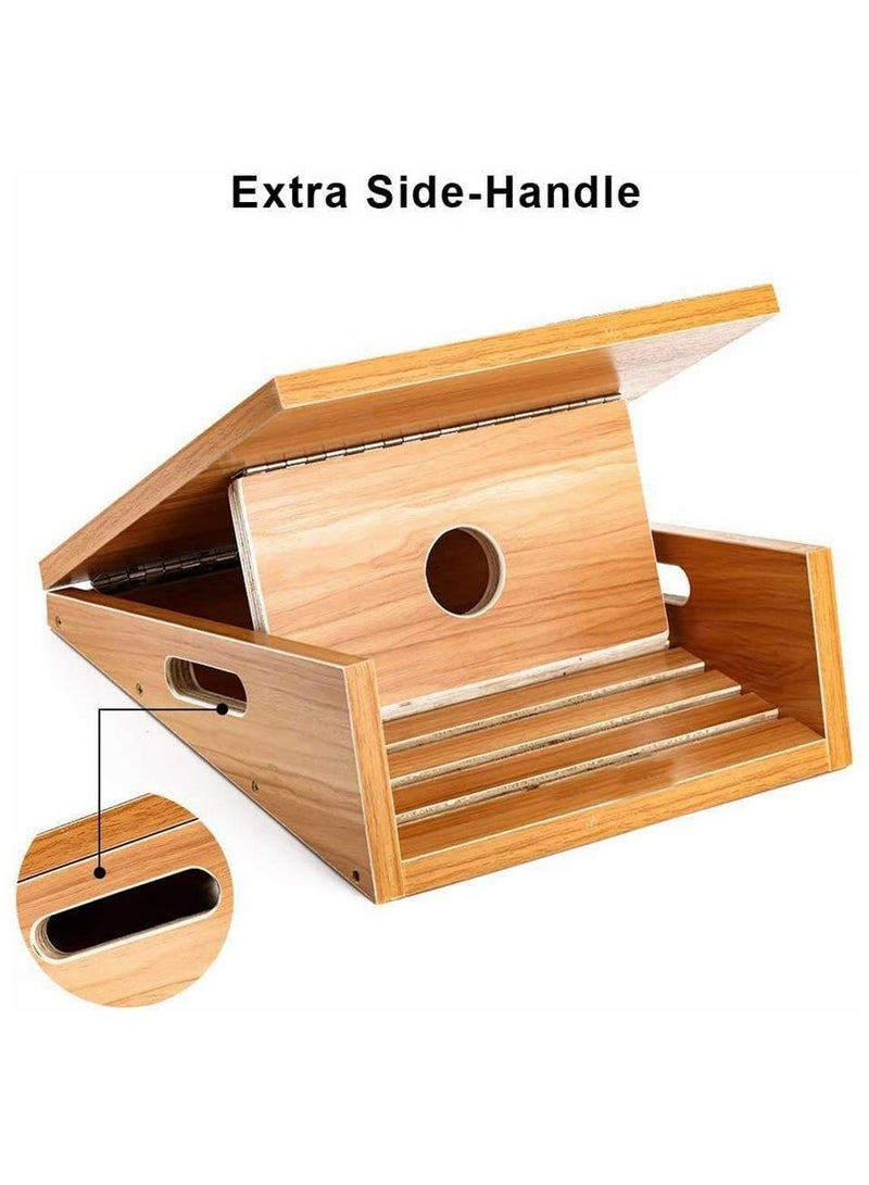 Professional Wooden Incline Board Adjustable Incline Board And Calf Stretcher Stretch Board - Non-Slip Stretch Board For Home Office Extra Side Handles For Easy Portability
