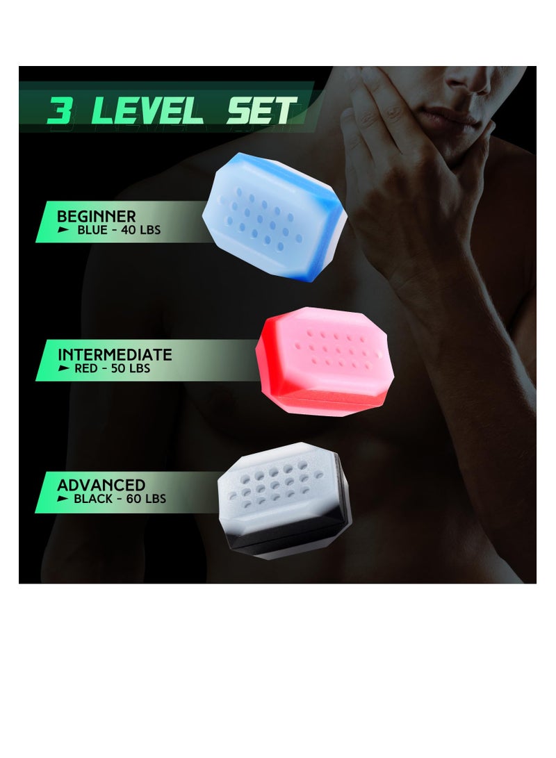 Jawline Exerciser for Men & Women, 6Pcs Jaw Exerciser Gum, Silicone Jaw Exerciser Tablets, Jaw Trainer Jawline Shaper, Face Slimming Tools, for Beginner, Intermediate & Advanced Users