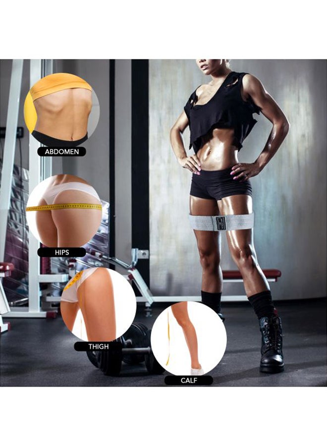 2-Piece Resistance Glute Band Set With Spiky Ball Black Band 86x8 cm, Grey Band 76x8 cm, Spiky Ball 7.5 cm