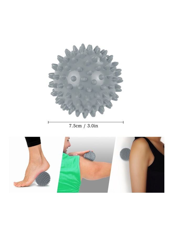 2-Piece Resistance Glute Band Set With Spiky Ball Black Band 86x8 cm, Grey Band 76x8 cm, Spiky Ball 7.5 cm