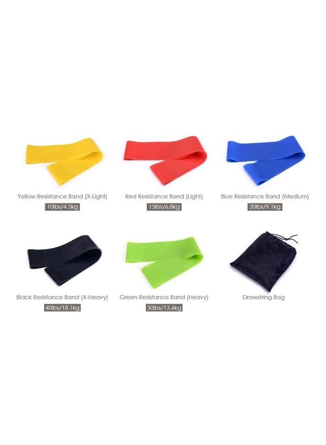 5-Piece Elastic Yoga Pilates Resistance Band Set