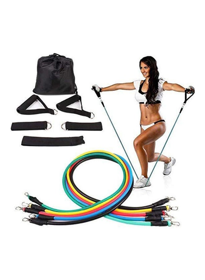 11-Piece Resistance Tubes Set Latex Crossfit Band Fitness Pull Rope Excerciser Body Training Workout Yoga Bands 20cm