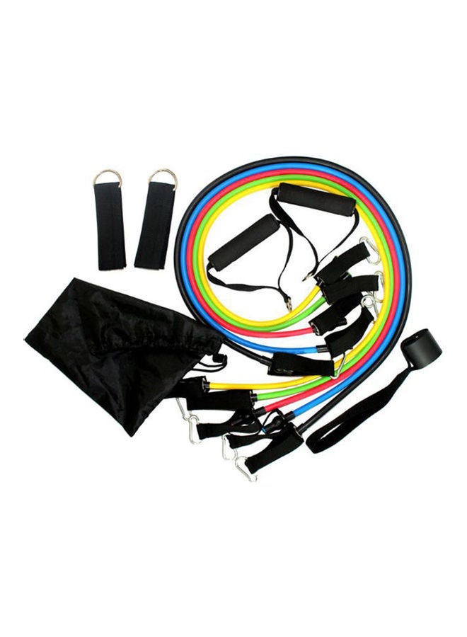 11-Piece /Set Latex Resistance Bands Crossfit Training Exercise Yoga Tubes Pull Rope, Rubber Expander Elastic Bands Fitness With Bag 22.4cm