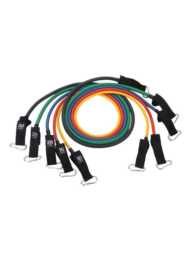 11-Piece Resistance Bands Exercise Tube Rope 28 x 20.5 x 7.5cm