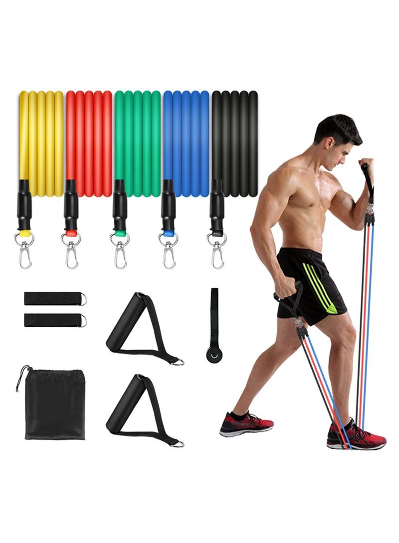 Resistance Bands Set (11pcs), Exercise Bands with Door Anchor, Handles, Carry Bag, Legs Ankle Straps for Resistance Training, Physical Therapy, Home Workouts