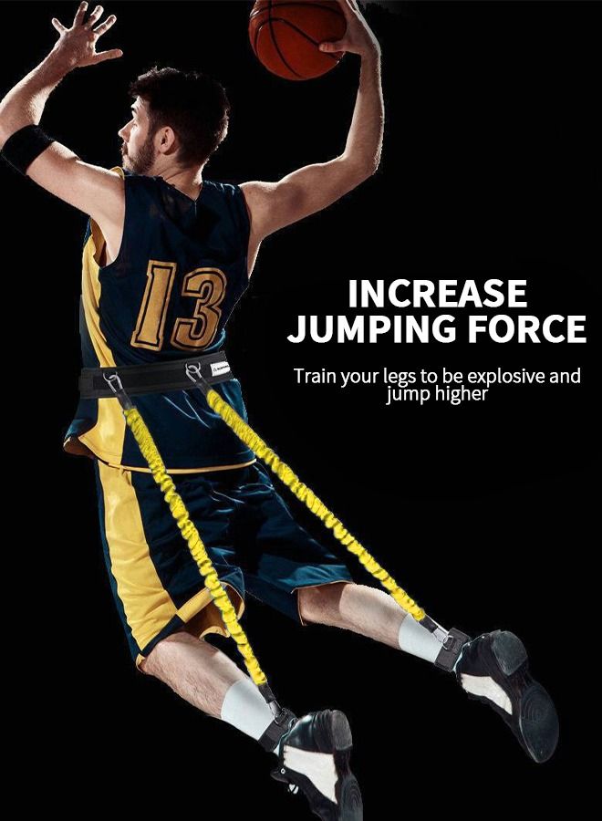 Vertical Jump Trainer, Jumping Force Training Bouncing Pull Rope, Professional Leg Muscle Strength Resistance Bands Set for Basketball Triple Jump Football Volleyball Fitness Equipment